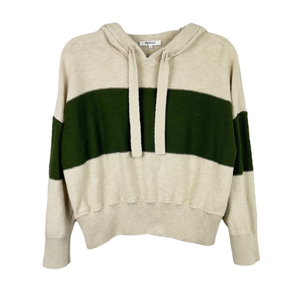 Madewell Cream and Green Hoodie
